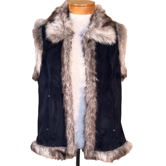 Back In The Saddle Faux Suede & Faux Fur Pile Lined Vest Small to Medium EUC - Picture 2 of 10